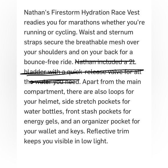 Nathan Firestorm race vest 2 L hydration pack bag only no bladder - Picture 6 of 11